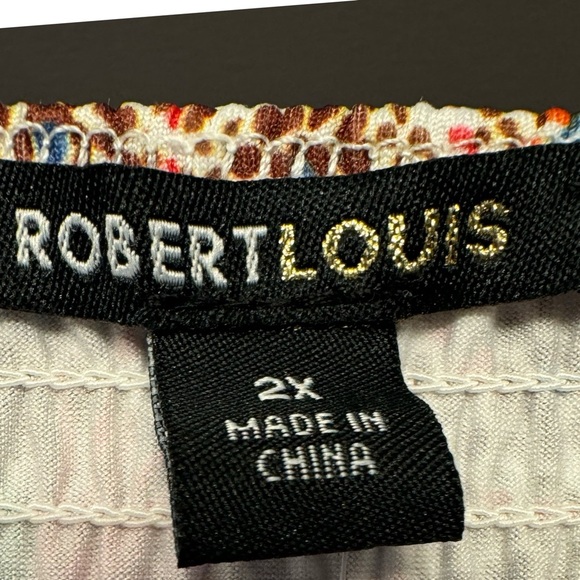 New Robert Louis Boho Blouse Womens Plus Sz 2X Multi Floral Bell Sleeve Top - Picture 6 of 10